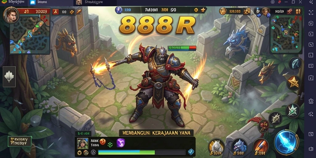 Screenshot utama 888R menampilkan strategi pertempuran yang mendebarkan.