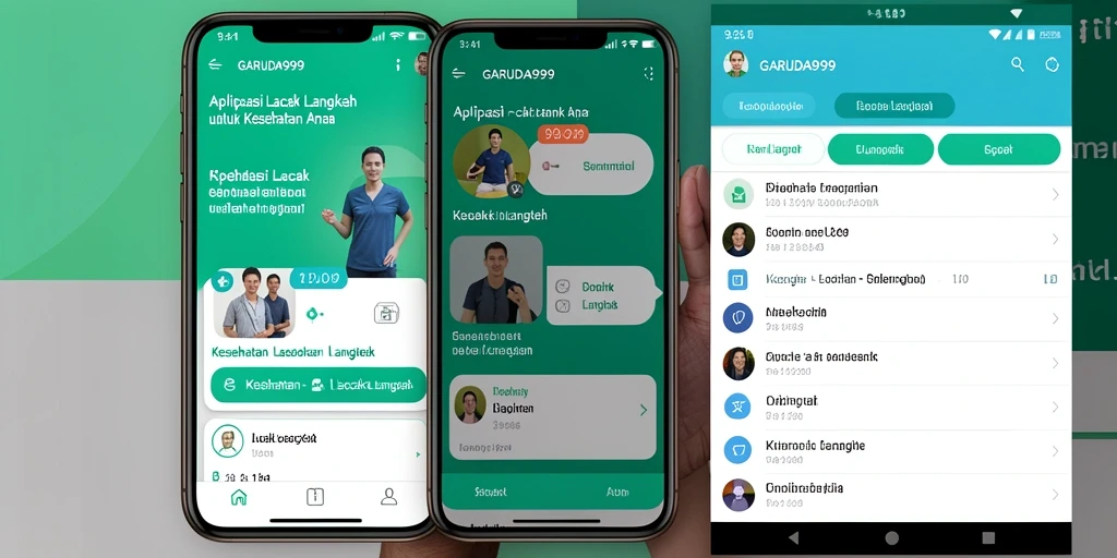 Antarmuka utama GARUDA999 menampilkan fungsi pelacakan langkah yang intuitif.