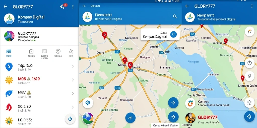 Tampilan antarmuka GLORY777 yang sederhana dan informatif untuk pengguna kompas digital.
