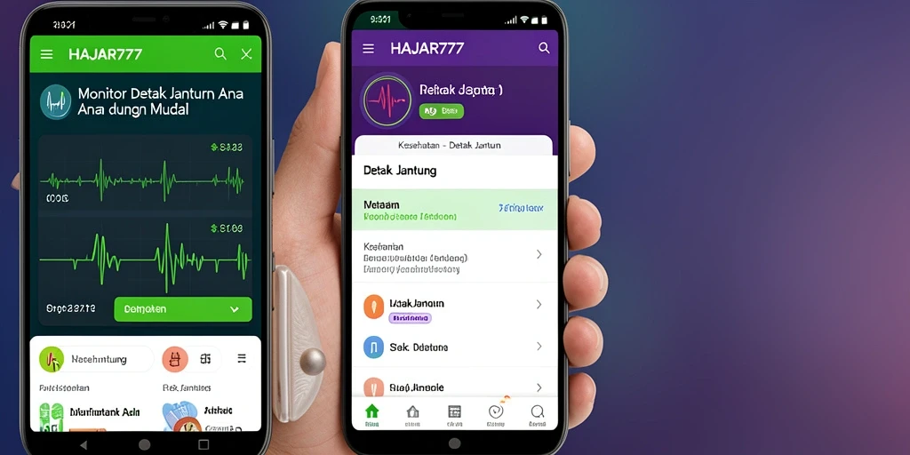 Tampilan antarmuka aplikasi Detak Jantung HAJAR777 yang user-friendly.