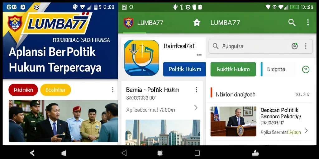 Tampilan antarmuka LUMBA77 yang modern dan informatif pada aplikasi berita Politik Hukum.