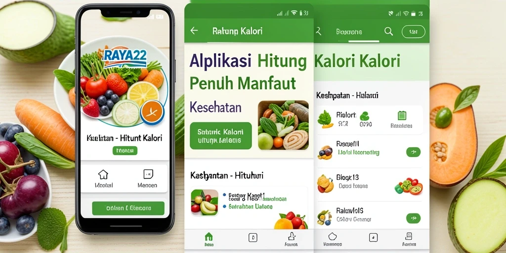 Antarmuka RAYA22 yang menarik dan fungsional untuk hitung kalori.