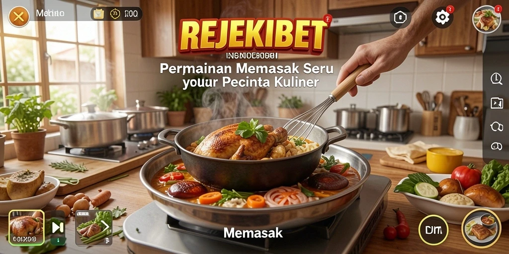 Antarmuka REJEKIBET menampilkan berbagai resep masakan yang menggugah selera.