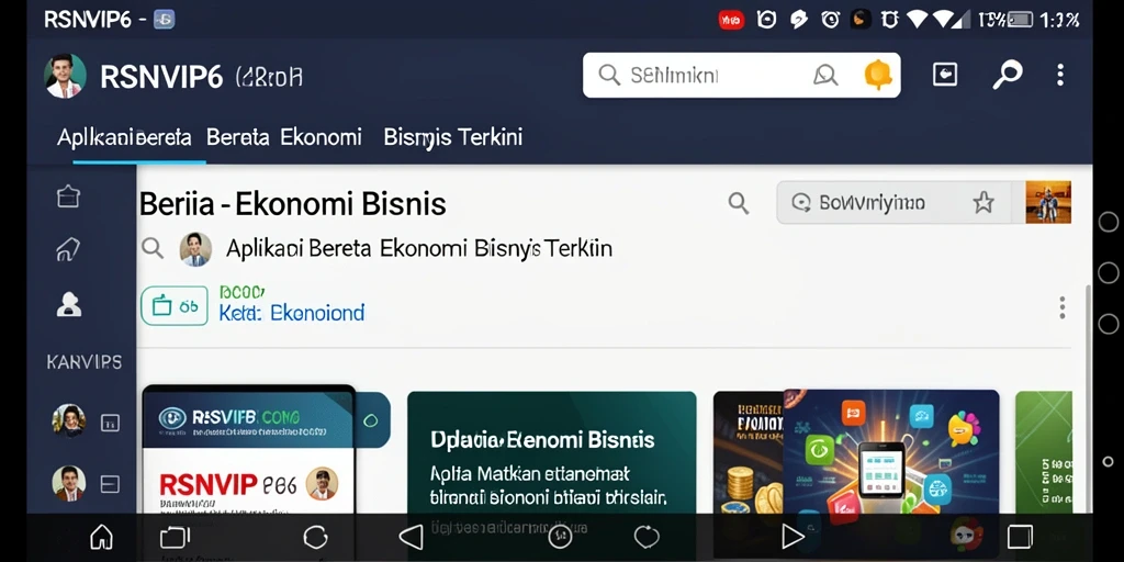 Tampilan antarmuka pengguna RSNVIP6 untuk berita ekonomi dan bisnis.