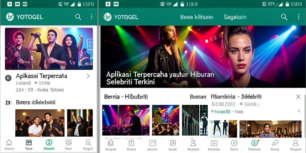 Antarmuka YOTOGEL menampilkan berita hiburan selebriti yang menarik.